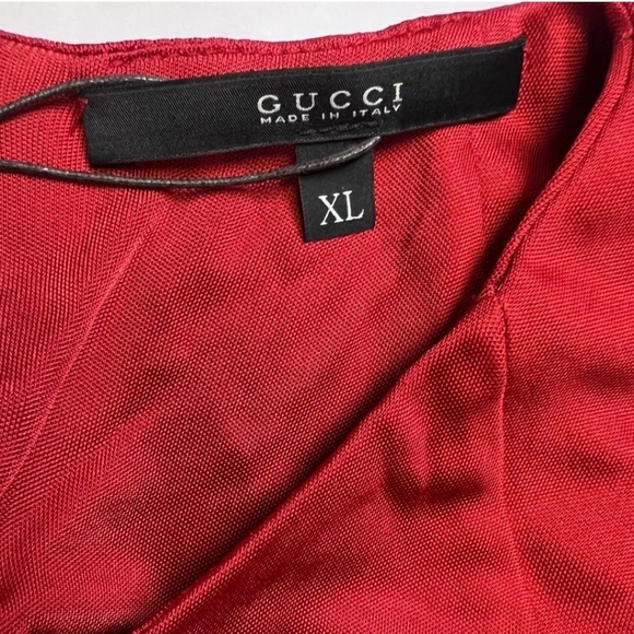 GUCCI Red Sleeveless Dress with Shoulder Detail, New - Picture 8 of 11